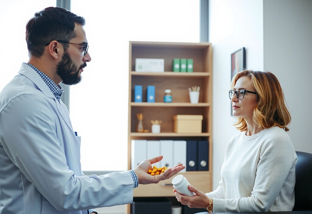 Doctor consulting patient about supplements