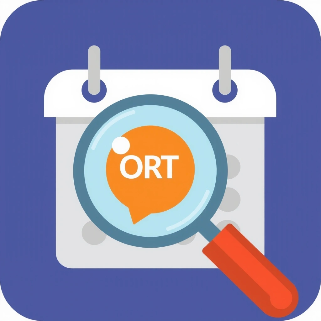 Iconiță cu un calendar și o lupă